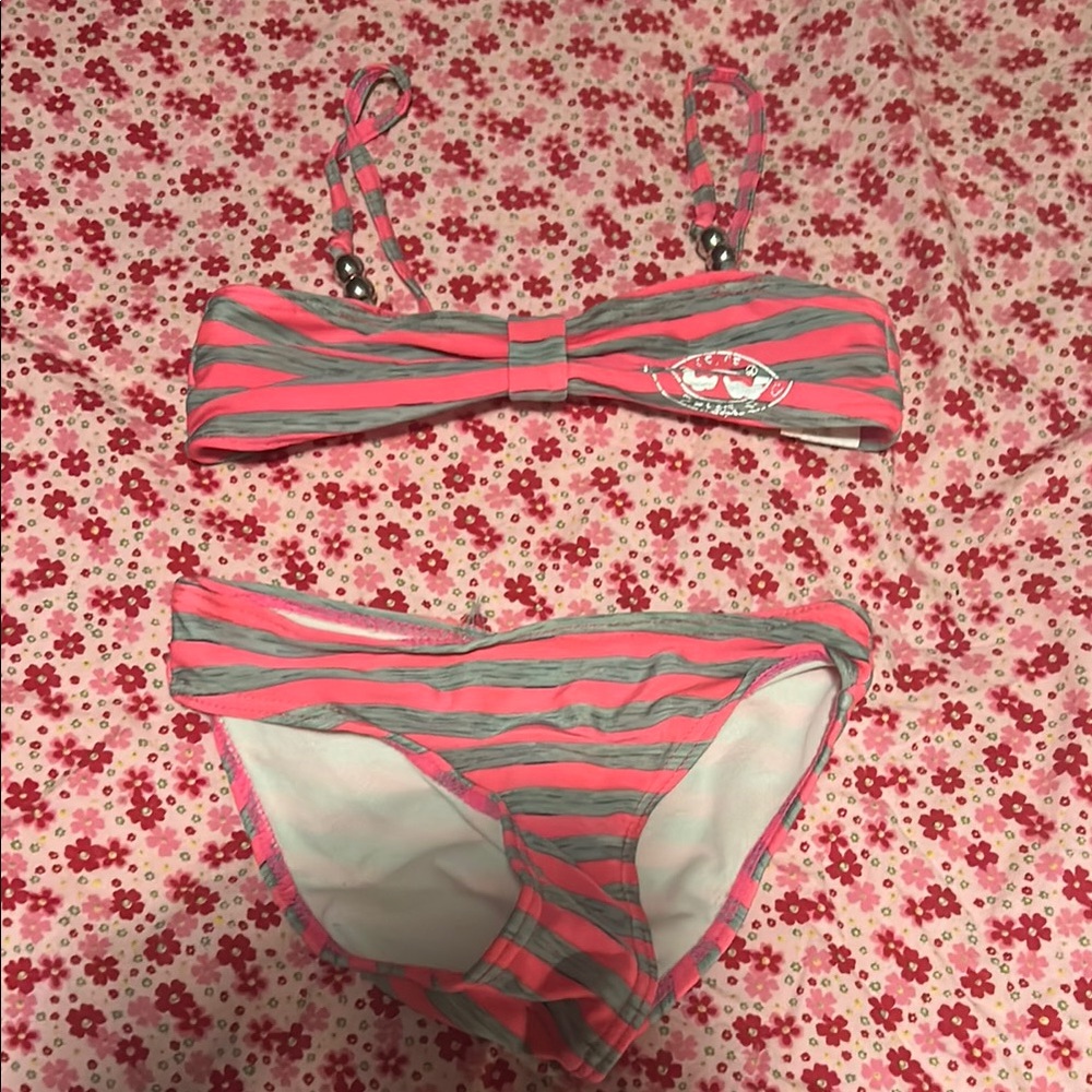 Kids Jantzen Bikini in Pink and Gray - 5